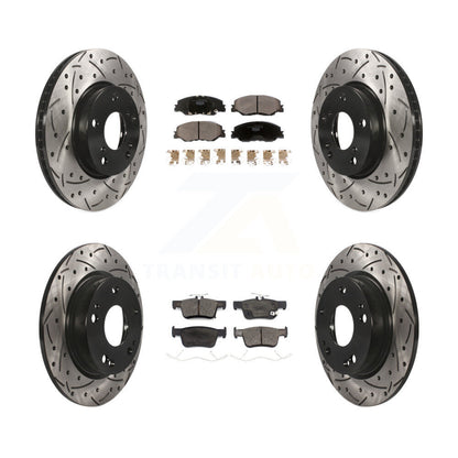 Kit de plaquettes de frein en céramique, rotors de frein à fente avant et arrière percés pour Honda Insigh 2019 – 2022