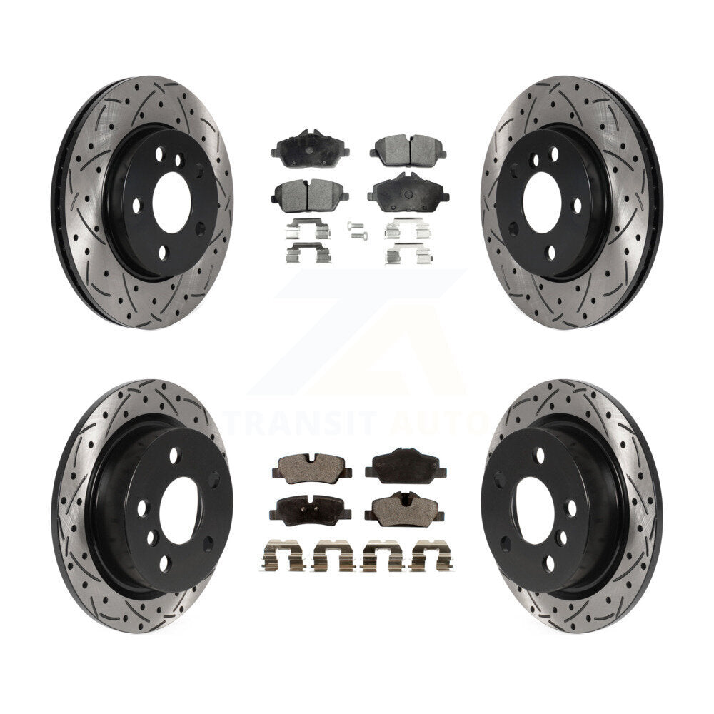Kit de plaquettes en céramique pour Rotors de frein à disque à fente percée avant et arrière pour Mini Coope