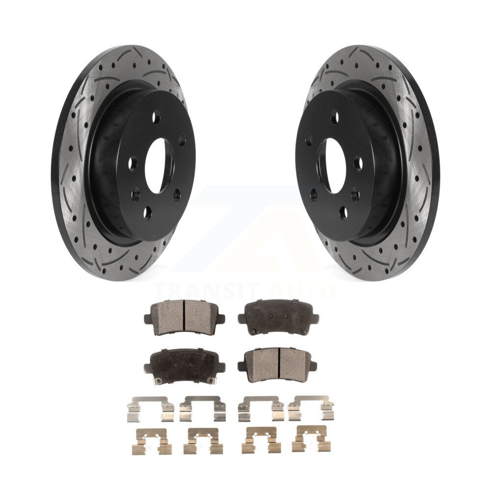 Rotor de frein à fente arrière percé et Kit de plaquettes en céramique pour Chevrolet Malibu Buick Rega