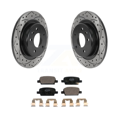 Rotor de frein à disque à fente percée avec revêtement arrière et Kit de plaquettes en céramique pour Chevrolet Malib