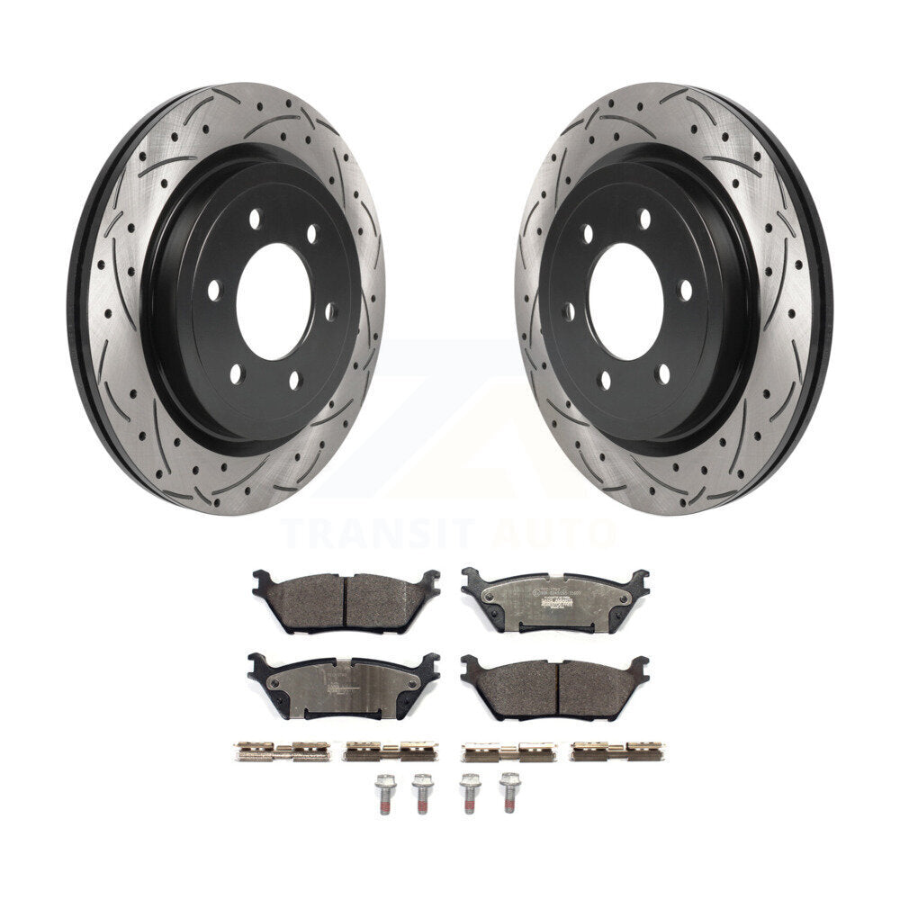 Kit de plaquettes de frein en céramique, Rotors de frein à fente arrière percés pour Ford F-150 Expedition Lincol