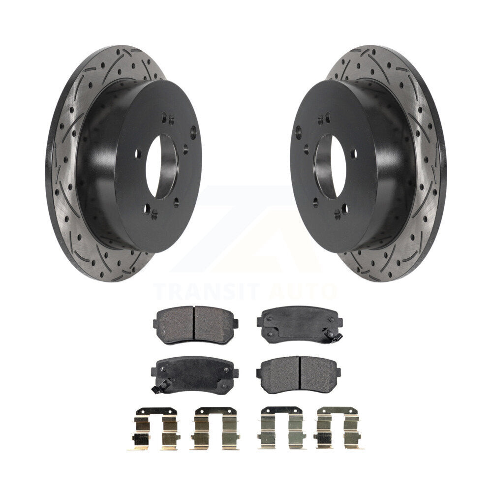 Kit de plaquettes de frein en céramique, fente de perçage arrière, Rotors, pour Hyundai Tucson Kia Sportage AW
