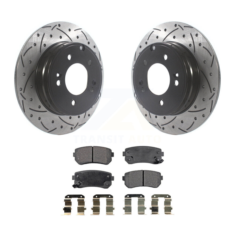 Kit de plaquettes en céramique pour Rotor de frein à disque, fente arrière percée, pour Hyundai Tucson Sonata Ki
