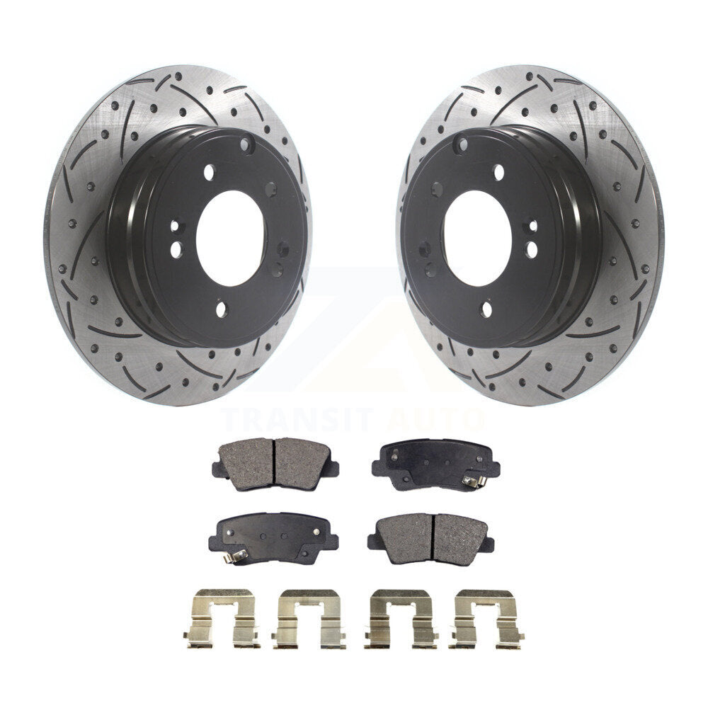 Kit de plaquettes de frein en céramique, fente de perçage arrière, Rotors, pour Hyundai Sonata Kia Optima Azer