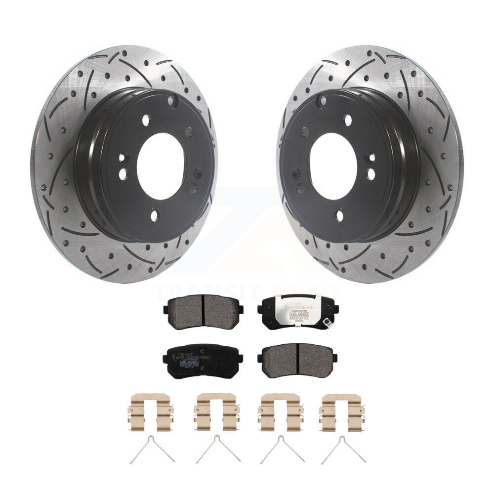 Kit de plaquettes en céramique pour Rotor de frein à disque, fente arrière percée, pour Hyundai Sonata Kia Optim