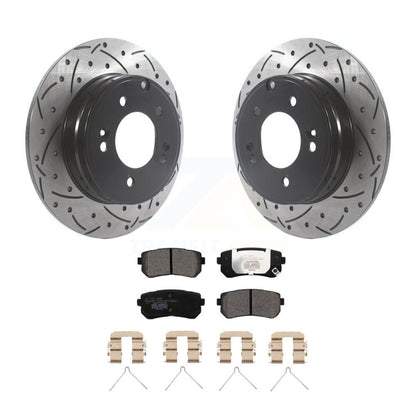 Kit de plaquettes en céramique pour Rotor de frein à disque, fente arrière percée, pour Hyundai Sonata Kia Optim