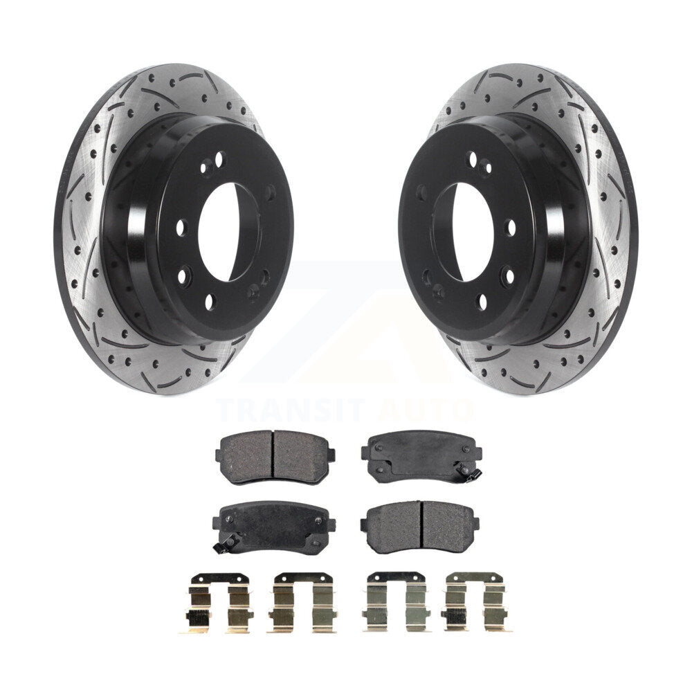 Kit de plaquettes en céramique pour Rotors de frein à disque, fente de perçage arrière, pour Hyundai Elantra Tucson Ki