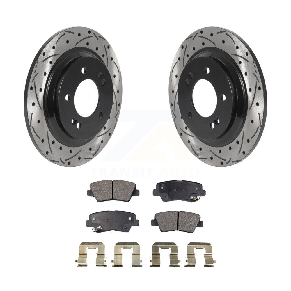 Kit de plaquettes en céramique pour Rotor de frein à disque, fente de perçage arrière, pour Hyundai Sonata Azer