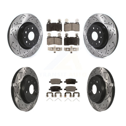 Kit de plaquettes en céramique pour Rotor de frein à disque, fente percée, revêtement avant et arrière, pour Cadillac CT