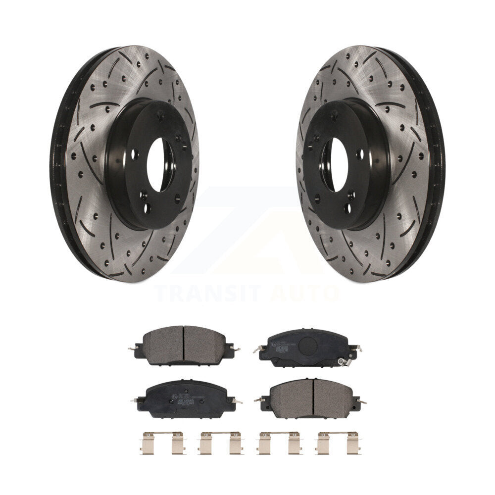 Kit de plaquettes en céramique pour rotors de frein à fente avant, pour Honda Accord LX-S 16 avec 2.4
