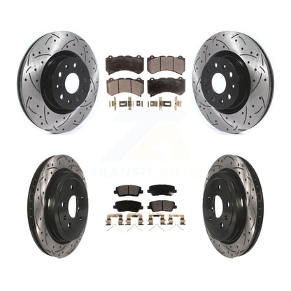 Kit de plaquettes en céramique pour Rotor de frein à disque, fente percée, revêtement avant et arrière, pour Cadillac CT