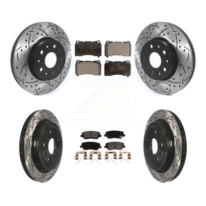 Kit de plaquettes en céramique pour Rotor de frein à disque, fente percée, revêtement avant et arrière, pour Cadillac CT