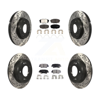 Kit de plaquettes en céramique pour rotors de frein à disque à fente avant et arrière, pour Kia Sou 2014 – 2016