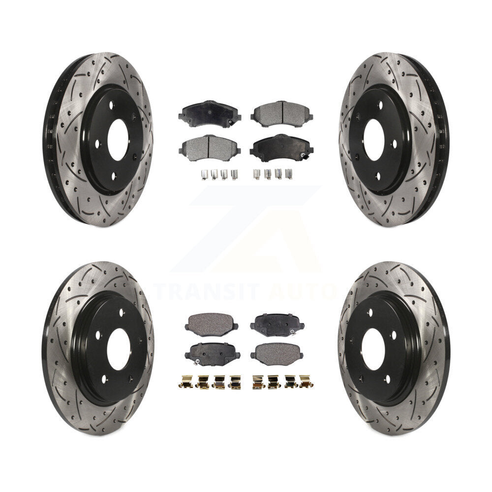Kit de plaquettes en céramique pour Rotor de frein, fente de perçage avant et arrière, pour Dodge Grand Caravan Town