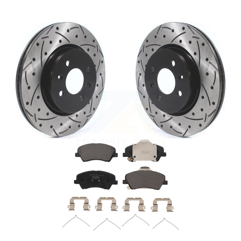 Kit de Rotor de frein à disque et de plaquettes en céramique, fente avant percée, pour Kia Rio Hyundai Accen