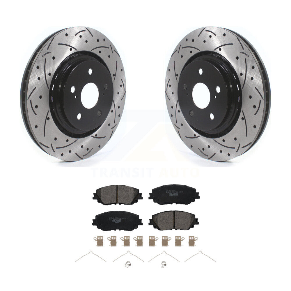 Kit de plaquettes en céramique de Rotor de frein à fente percée avant, pour Toyota Camry avec emballage TRD