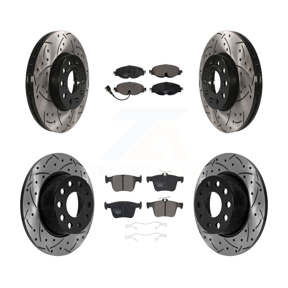 Kit de plaquettes en céramique pour Rotor de frein à disque, fente de perçage avant et arrière, pour Volkswagen Jetta Tao