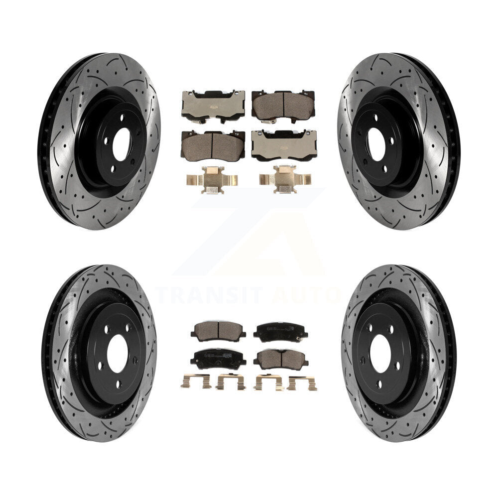 Kit de plaquettes en céramique pour Rotor de frein à disque, fente avant et arrière, pour Ford Mustang