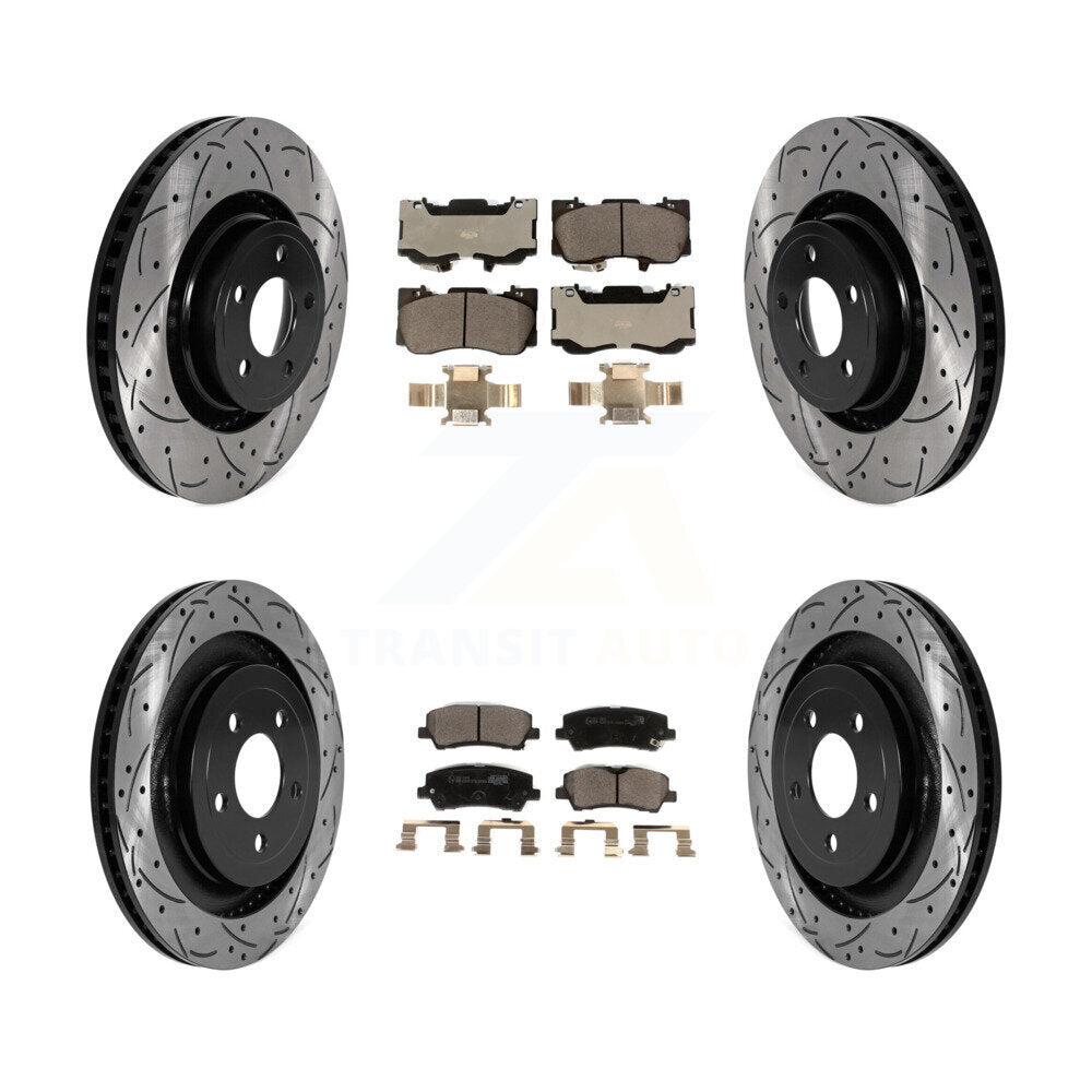 Kit de plaquettes en céramique pour Rotor de frein à disque, fente avant et arrière, pour Ford Mustang