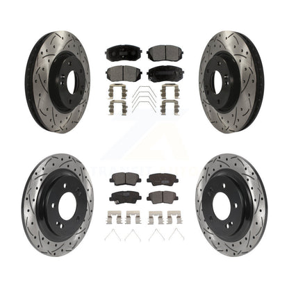 Kit de plaquettes en céramique pour Rotor de frein à disque, fente de perçage avant et arrière, pour Kia Soul E 2017 – 2019