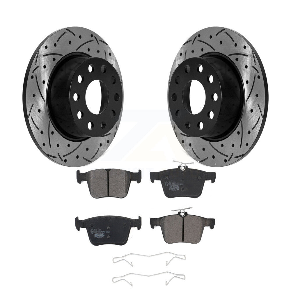 Kit de plaquettes en céramique pour Rotors de frein à disque, fente de perçage pour manteau arrière, pour Volkswagen Jetta Tao