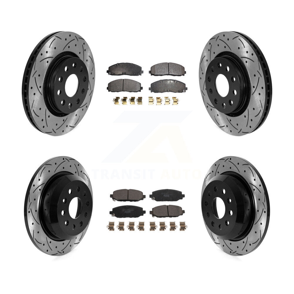 Kit de plaquettes en céramique pour Rotor de frein à disque, fente de perçage avant et arrière, pour Jeep Wrangler Rubico