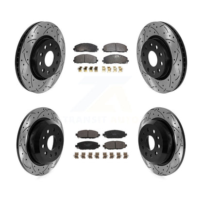 Kit de plaquettes en céramique pour Rotor de frein à disque, fente de perçage avant et arrière, pour Jeep Wrangler Rubico