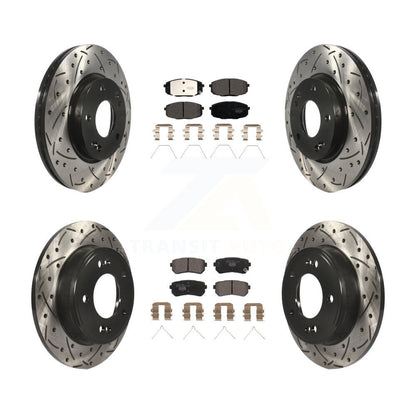Kit de plaquettes de frein en céramique, Rotors de frein à fente avant et arrière, pour Hyundai Kona Kia Selto