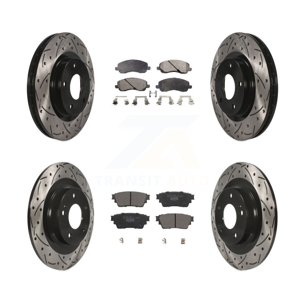 Kit de plaquettes en céramique pour Rotors de frein à disque, fente de perçage avant et arrière, pour Mitsubishi Outlande