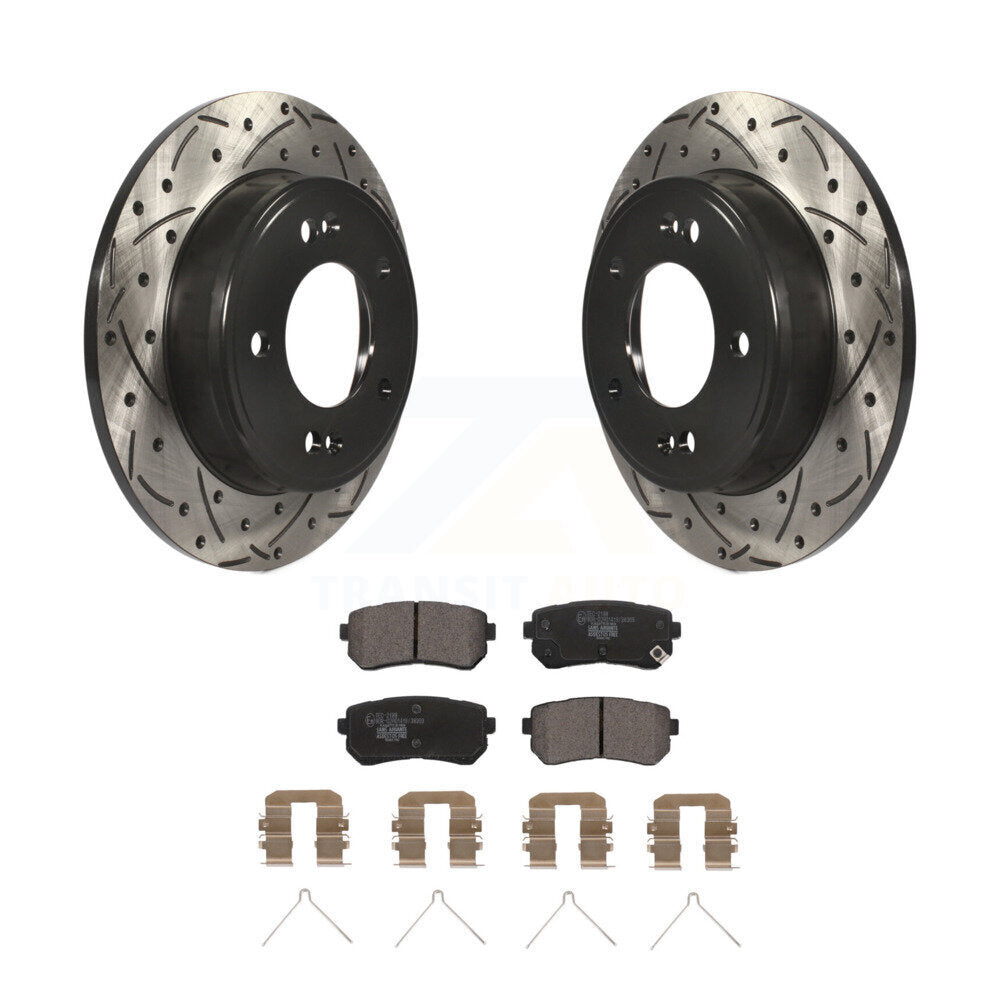 Kit de Rotor de frein à disque et de plaquettes en céramique, fente arrière percée, pour Hyundai Kona Kia Selto