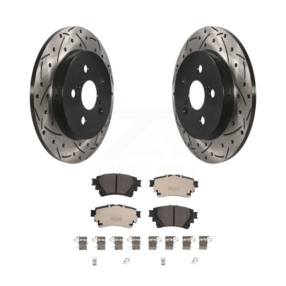 Kit de plaquettes en céramique pour rotors de frein à disque à fente arrière percée pour Toyota Corolla 2019 1.8
