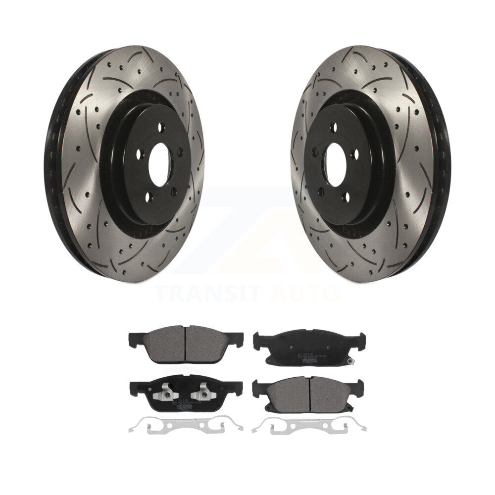 Kit de plaquettes en céramique pour rotors de frein à disque à fente forée avec revêtement avant pour Lincoln Nautilu