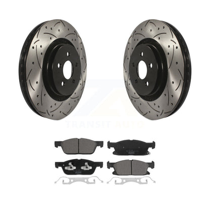 Kit de plaquettes en céramique pour rotors de frein à disque à fente forée avec revêtement avant pour Lincoln Nautilu