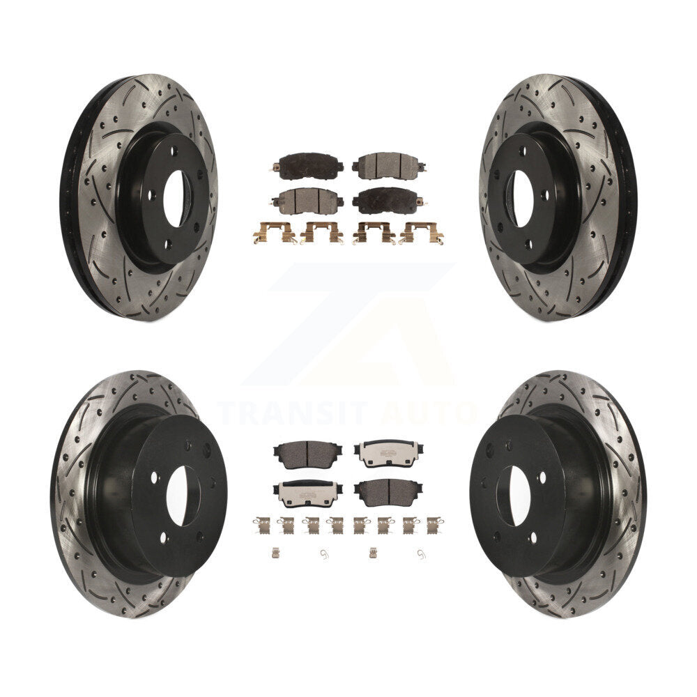 Kit de plaquettes de frein en céramique, rotors de frein à fente avant et arrière percés pour Nissan Altima AW 19-20