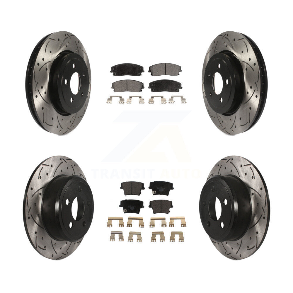 Kit de plaquettes en céramique pour Rotors de frein à disque, fente de perçage avant et arrière, pour Dodge Charge