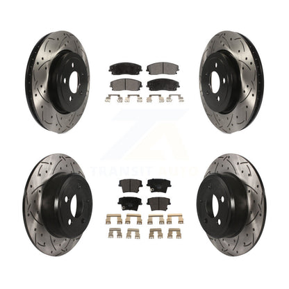 Kit de plaquettes en céramique pour Rotors de frein à disque, fente de perçage avant et arrière, pour Dodge Charge