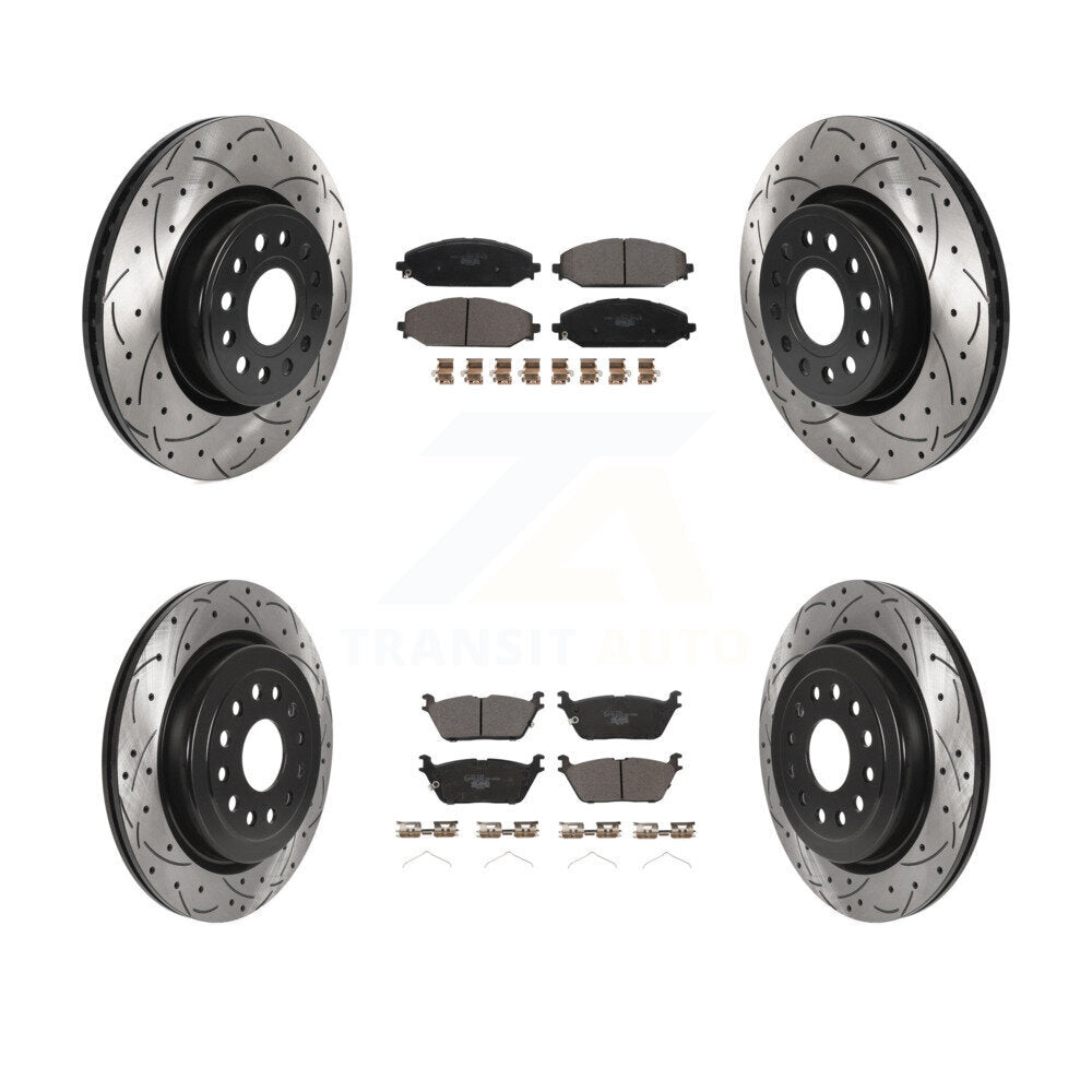 Rotors de frein à disque fendus, revêtement avant et arrière, Kit de plaquettes en céramique pour Ram 150