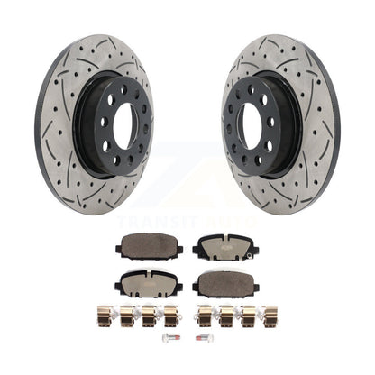 Rotors de frein à disque fendus percés à revêtement arrière et Kit de plaquettes en céramique pour Jeep Compas