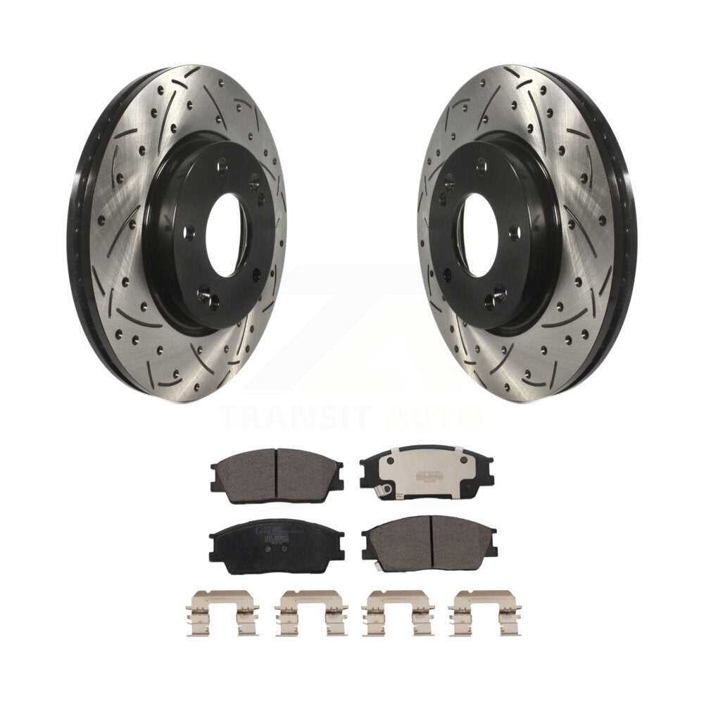 Kit de Rotor de frein à disque et de plaquettes en céramique, fente avant percée, pour Hyundai Venue Kia Sou