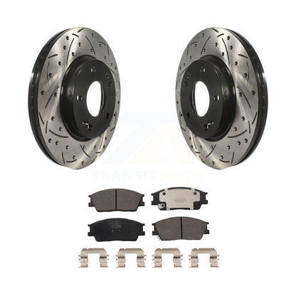 Kit de Rotor de frein à disque et de plaquettes en céramique, fente avant percée, pour Hyundai Venue Kia Sou