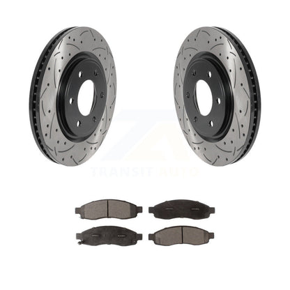 Kit de plaquettes en céramique pour rotors de frein à fente avant percés, pour Nissan TITAN 2007 à partir de 04 0