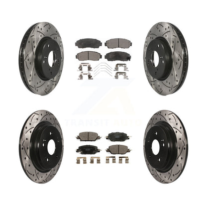 Kit de Rotor de frein à disque et de plaquettes en céramique, revêtement avant et arrière, fente percée, pour Honda CR-