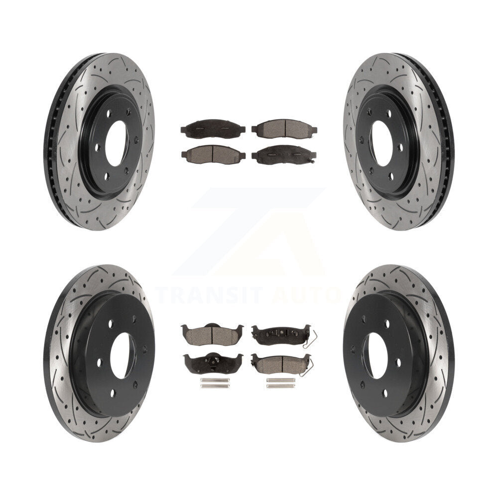 Kit de plaquettes en céramique pour Rotor de frein, fente de perçage avant et arrière, pour Nissan TITAN 07 à partir de 04