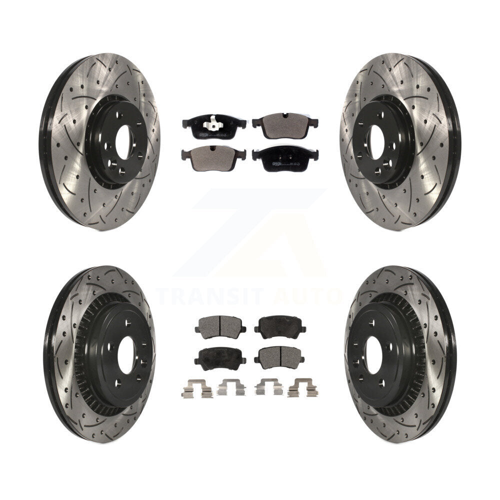 Kit de Rotor de frein à disque et de plaquettes en céramique, avec revêtement avant et arrière, fente percée, pour Volvo XC6