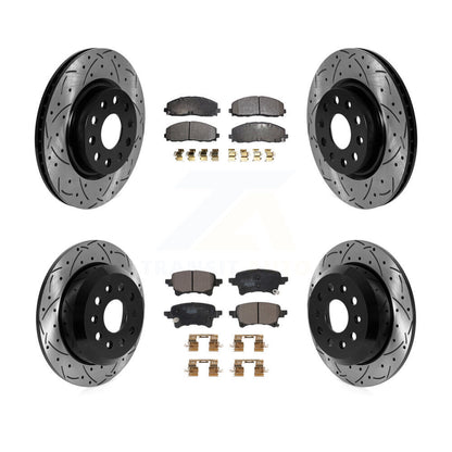 Kit de plaquettes en céramique pour Rotors de frein à disque, fente de perçage avant et arrière, pour Jeep Wrangle