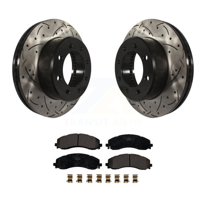 Rotors de frein à disque fendus avec revêtement avant, Kit de plaquettes en céramique pour Ram 2500 350