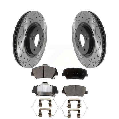 Rotor de frein à disque à fente avant percée et kit de plaquettes en céramique pour Hyundai Nex 2019 – 2022
