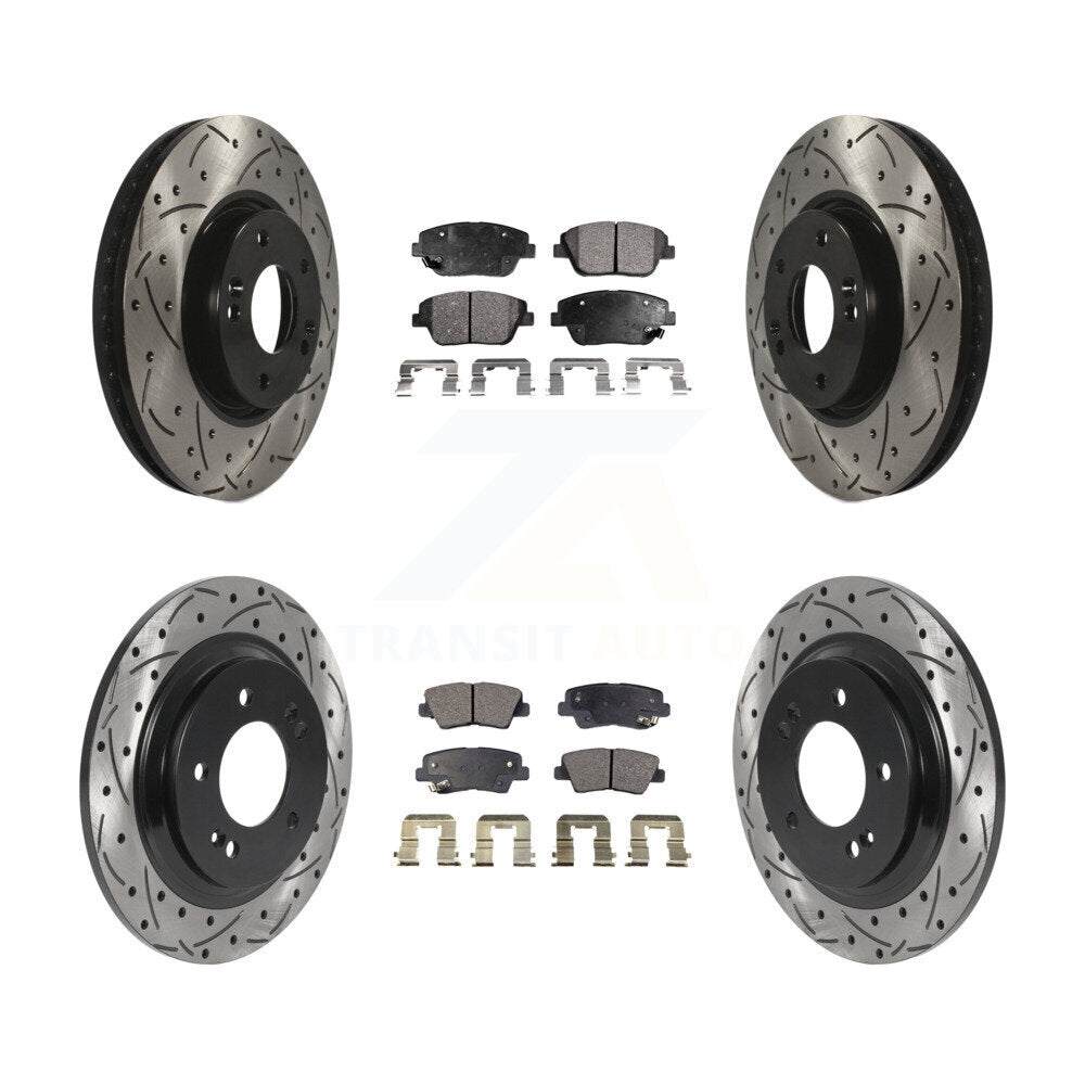 Kit de plaquettes en céramique pour Rotor de frein à disque, fente de perçage avant et arrière, pour Hyundai Sonat