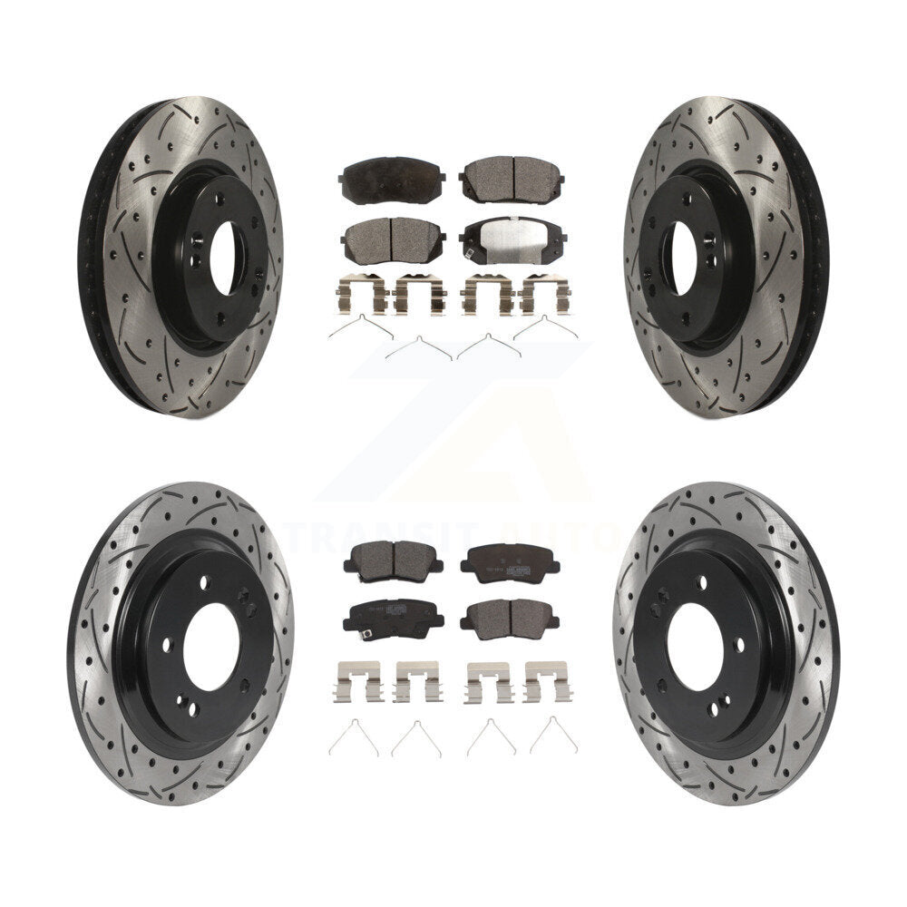 Kit de plaquettes en céramique pour Rotor de frein à disque, fente de perçage avant et arrière, pour Hyundai Sonat
