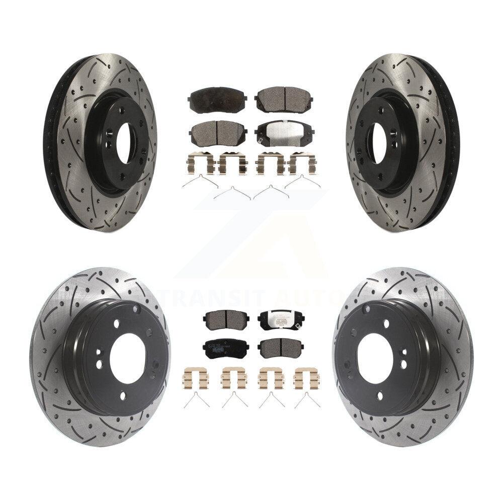 Kit de plaquettes en céramique pour Rotor de frein à disque, fente de perçage avant et arrière, pour Hyundai Sonat